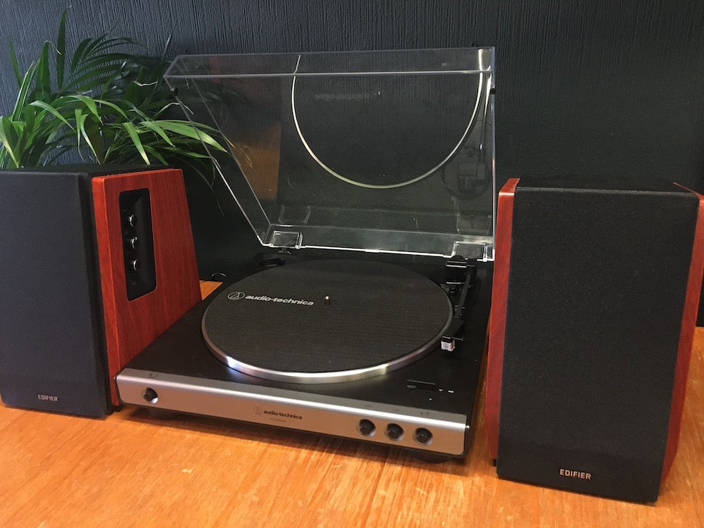 Audio Technica Turntable Speakers Vinyl System Bundle