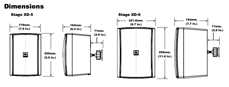 JBL Stage XD5 & XD6 Weatherproof Outdoor Speakers